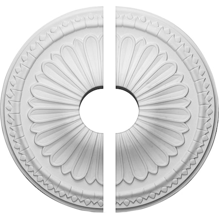 Ekena Millwork Alexa Ceiling Medallion, Two Piece (Fits Canopies up to 3 1/2"), 15"OD x 3 1/2"ID x 1 3/4"P CM14AX2-03500